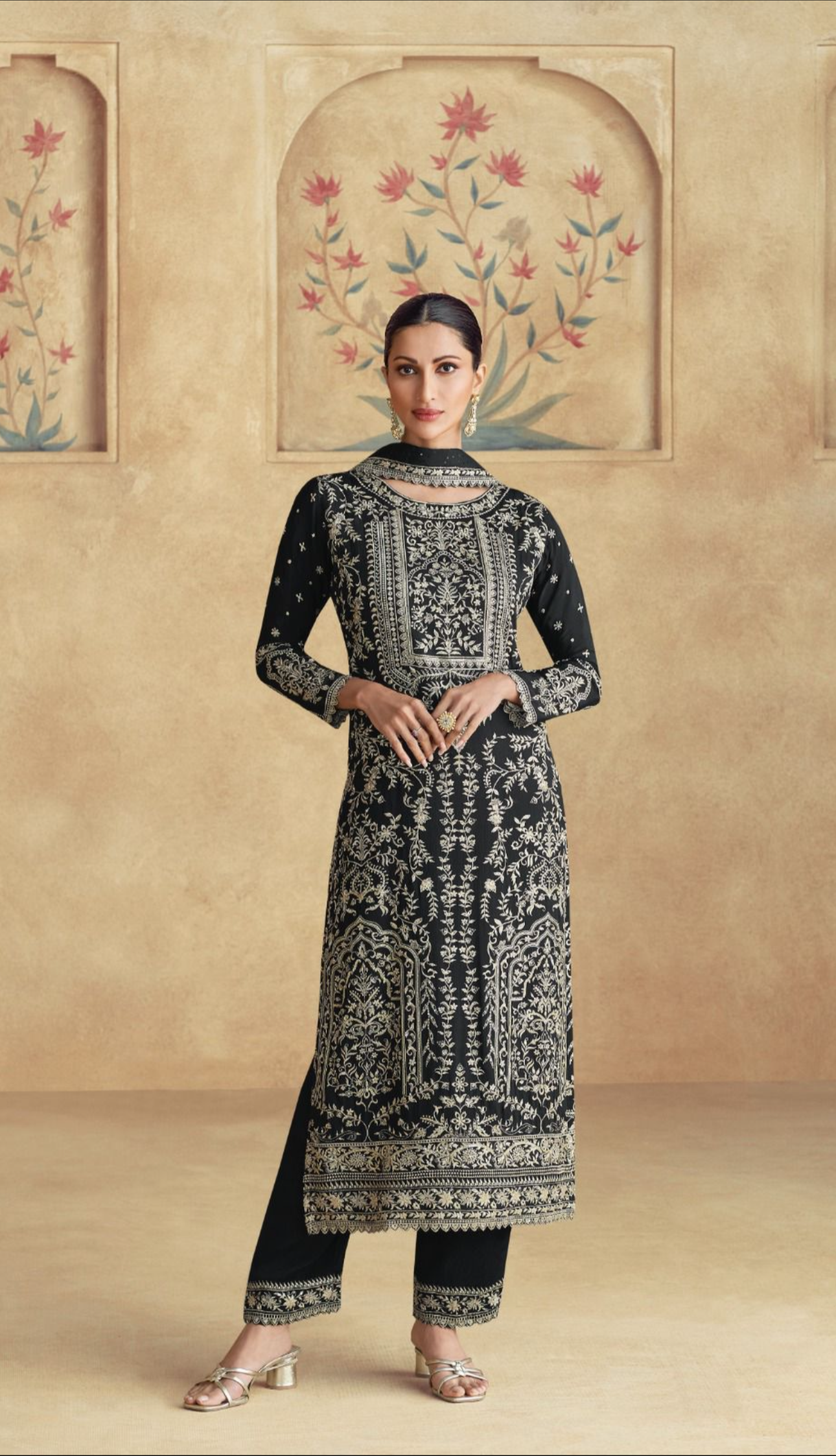 black and gold salwar suit