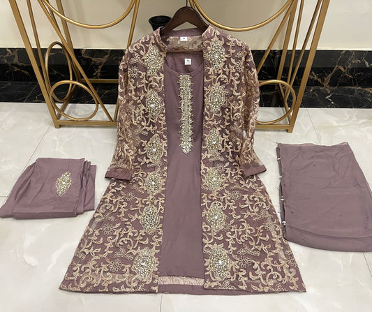 Lavender haze silk jacket suit