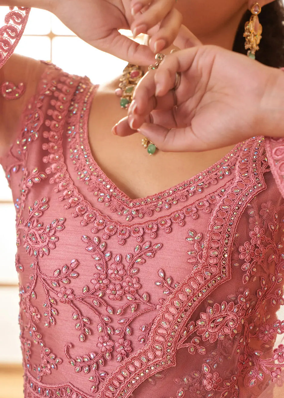 Pink embroidered bridal lehenga choli