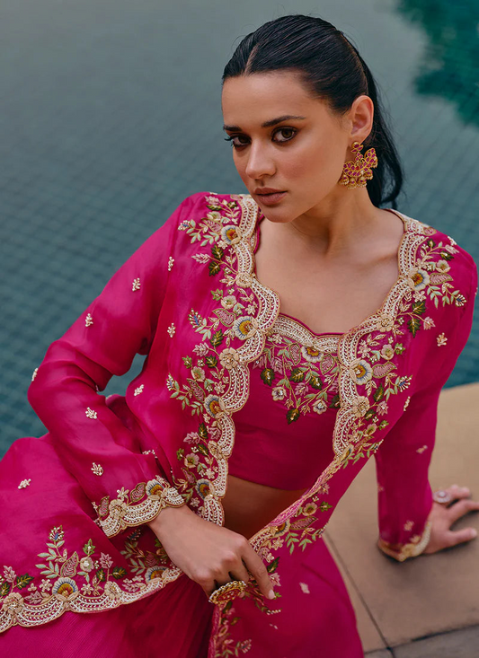 pink lehenga anarkali dress