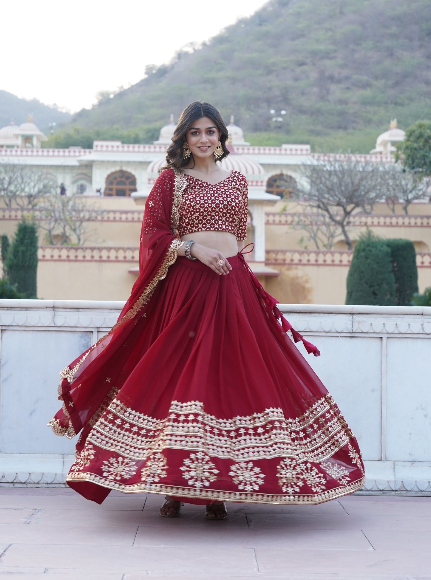 Red and Gold Lehenga Choli