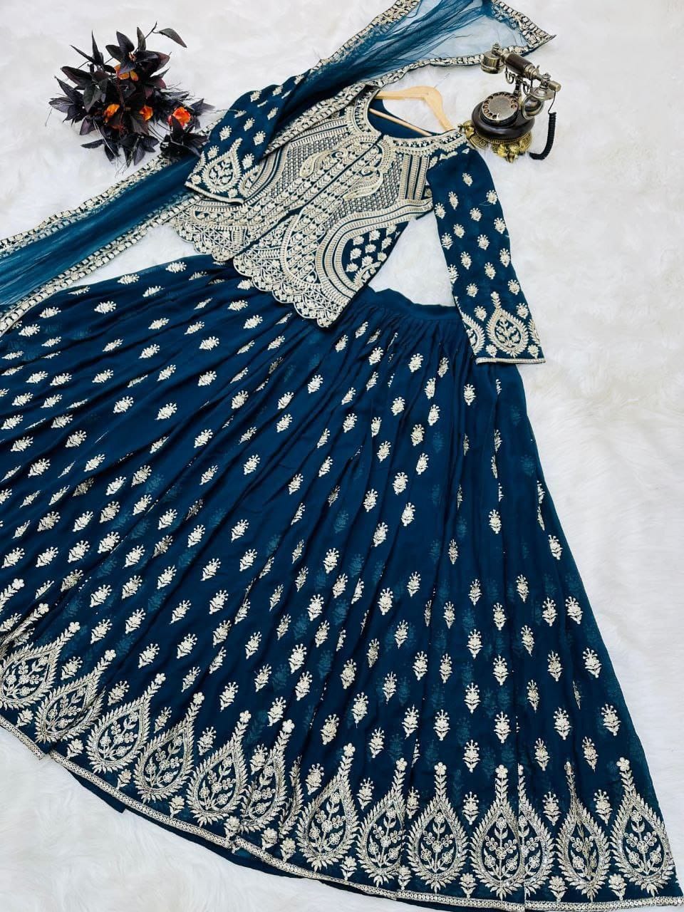 Teal Lehenga for party wear