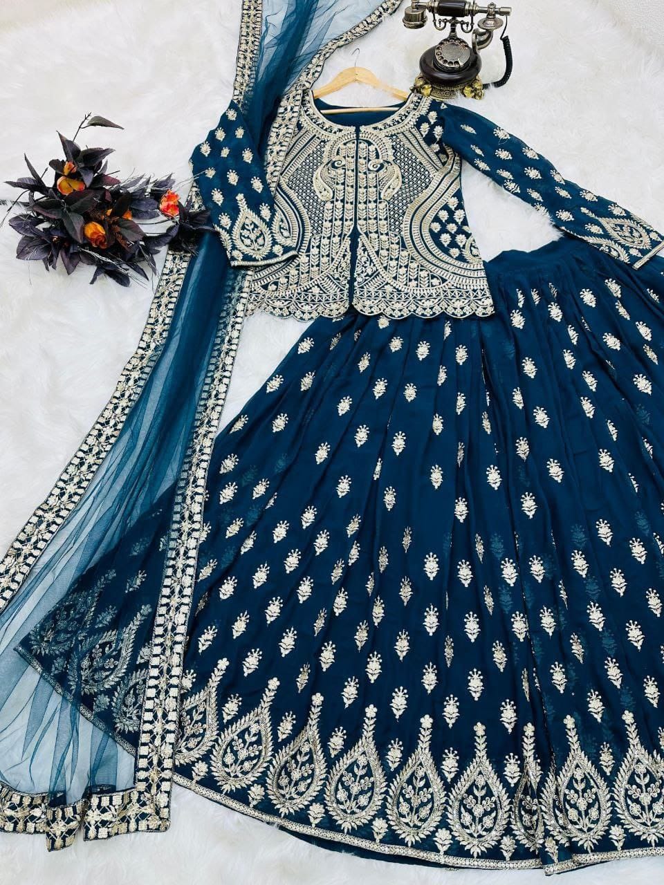 Teal Lehenga for party wear