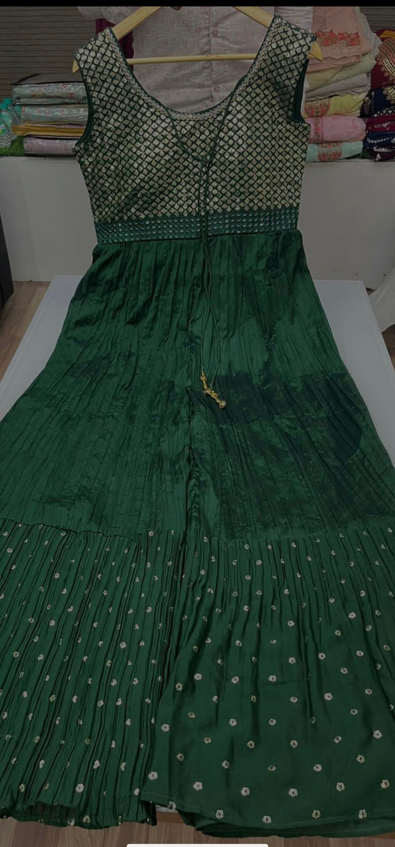 Party wear green silk Jumpsuit