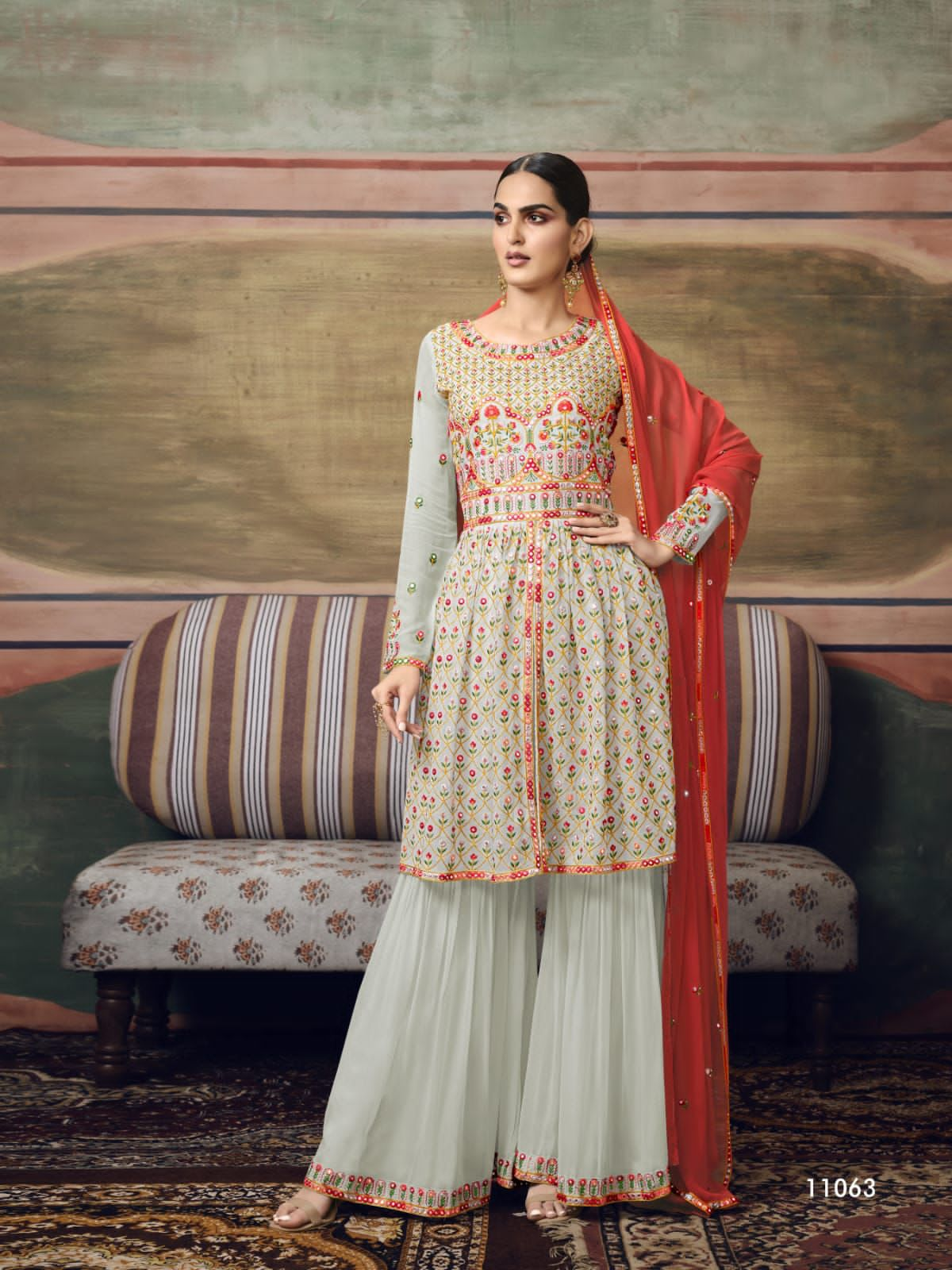 Mirror work Georgette suit