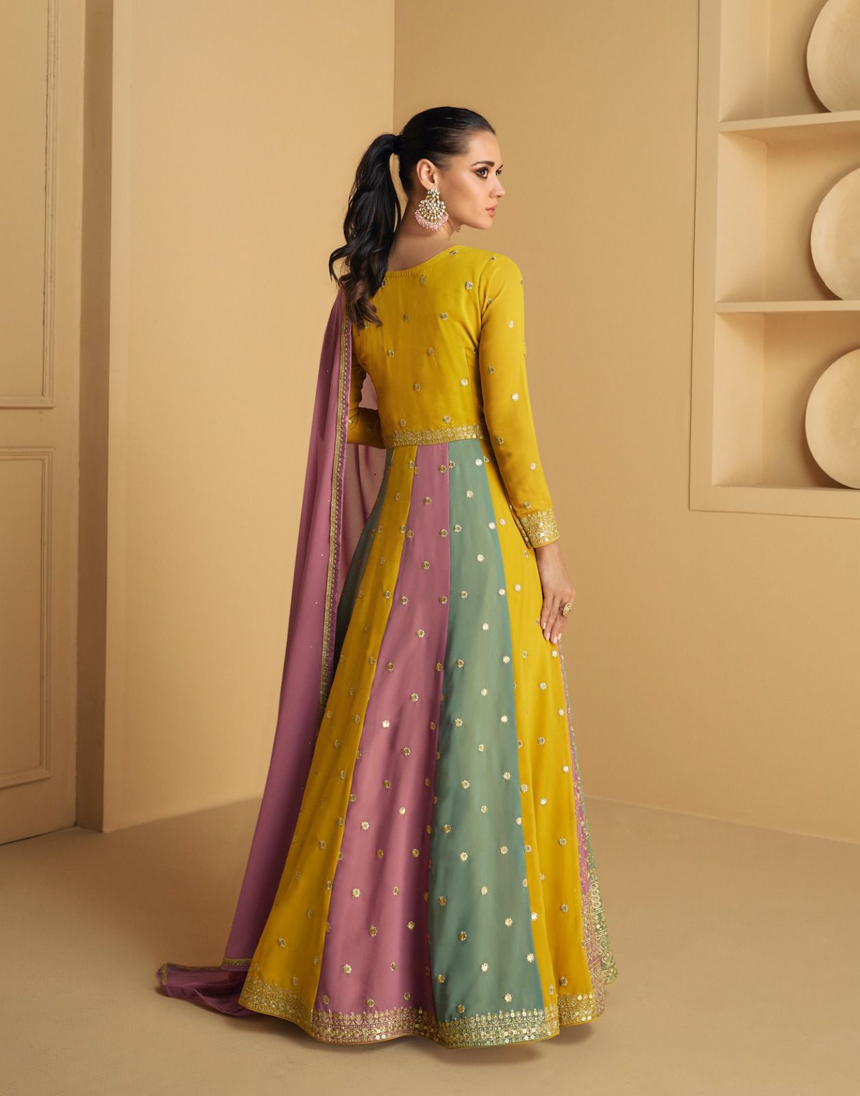 Multicolor Embroidered Anarkali Gown