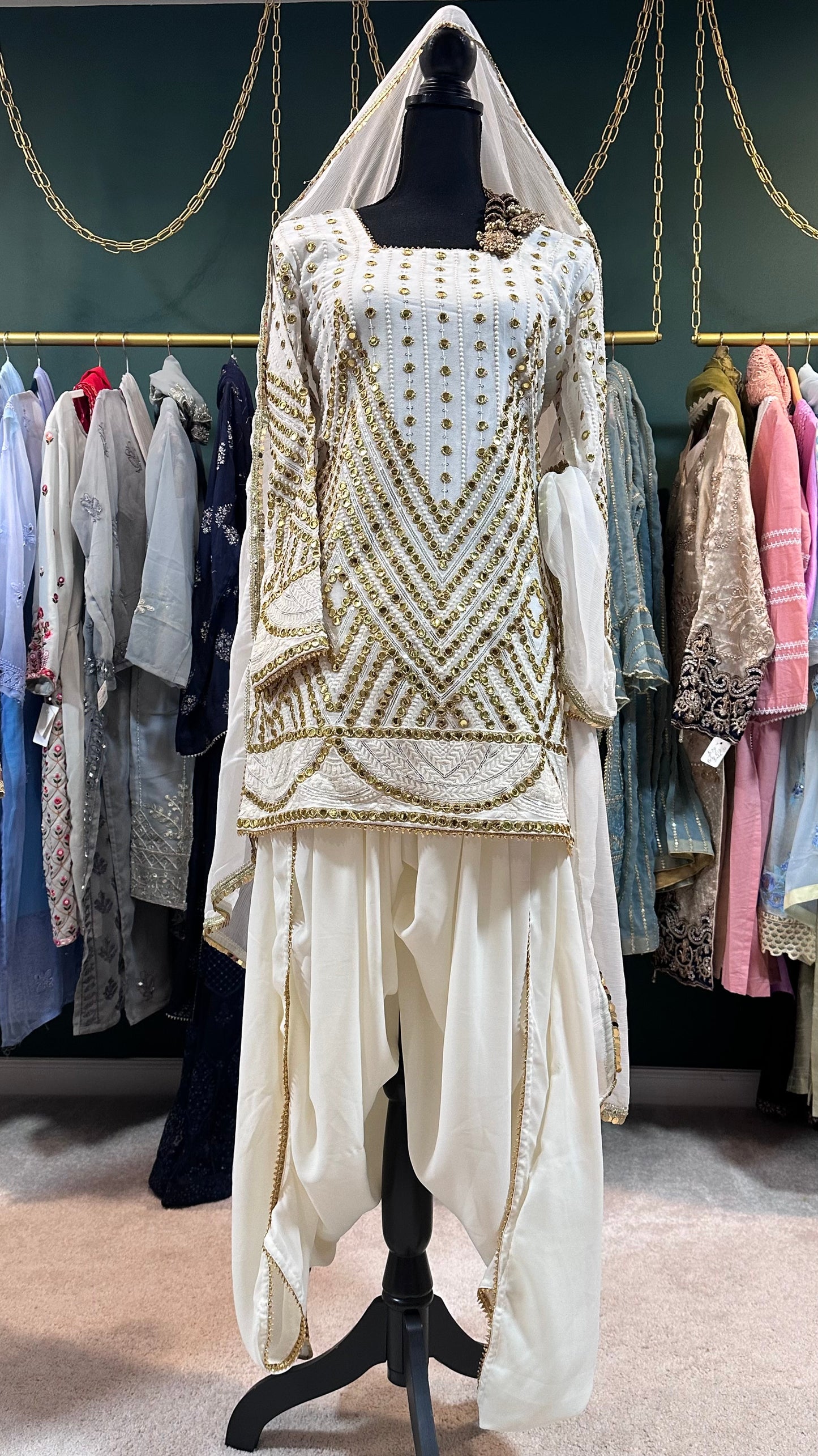 Designer’s custom made dhoti salwar suit