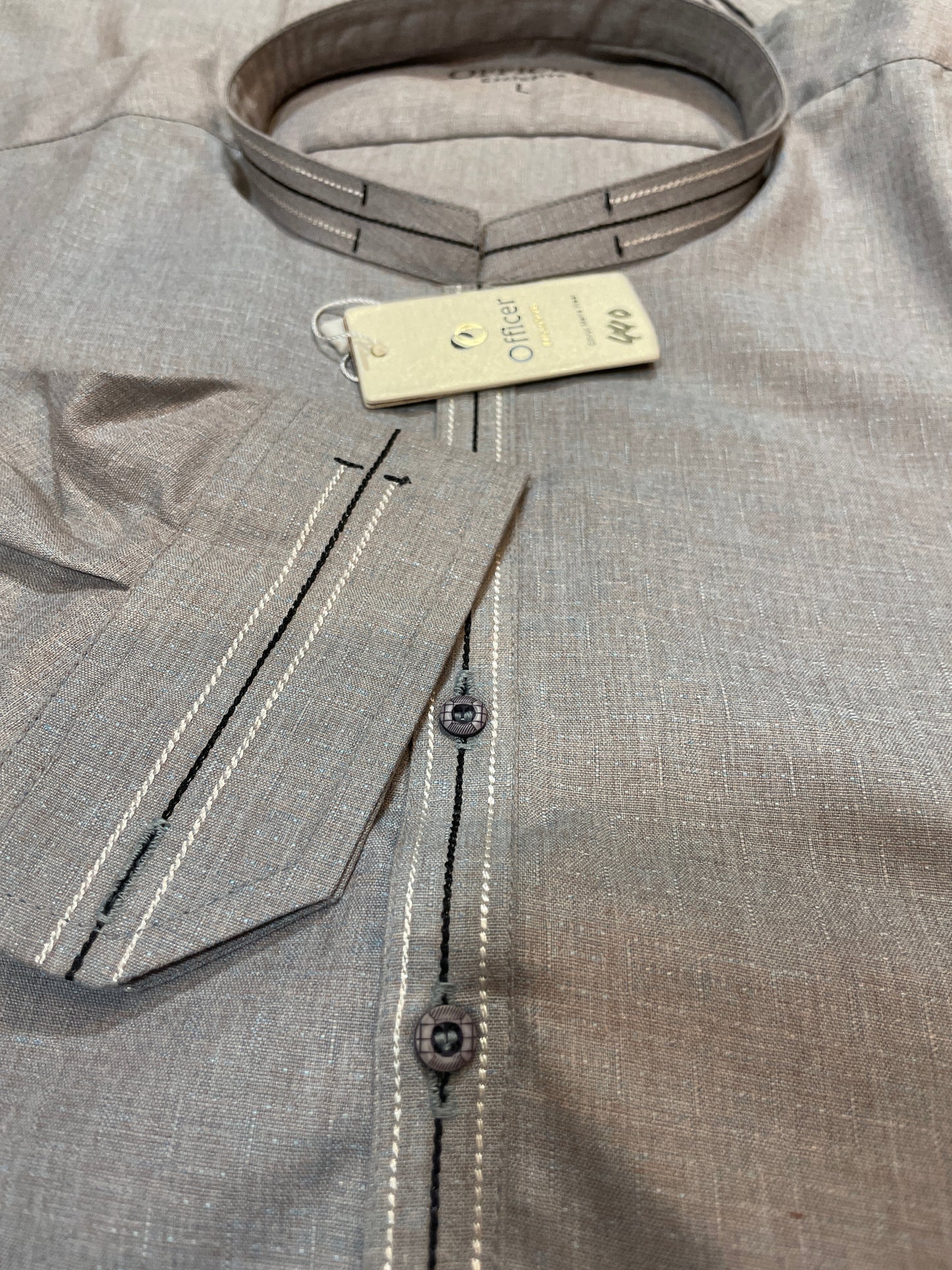 Grey Pakistani lawn kurta salwar kabli suit