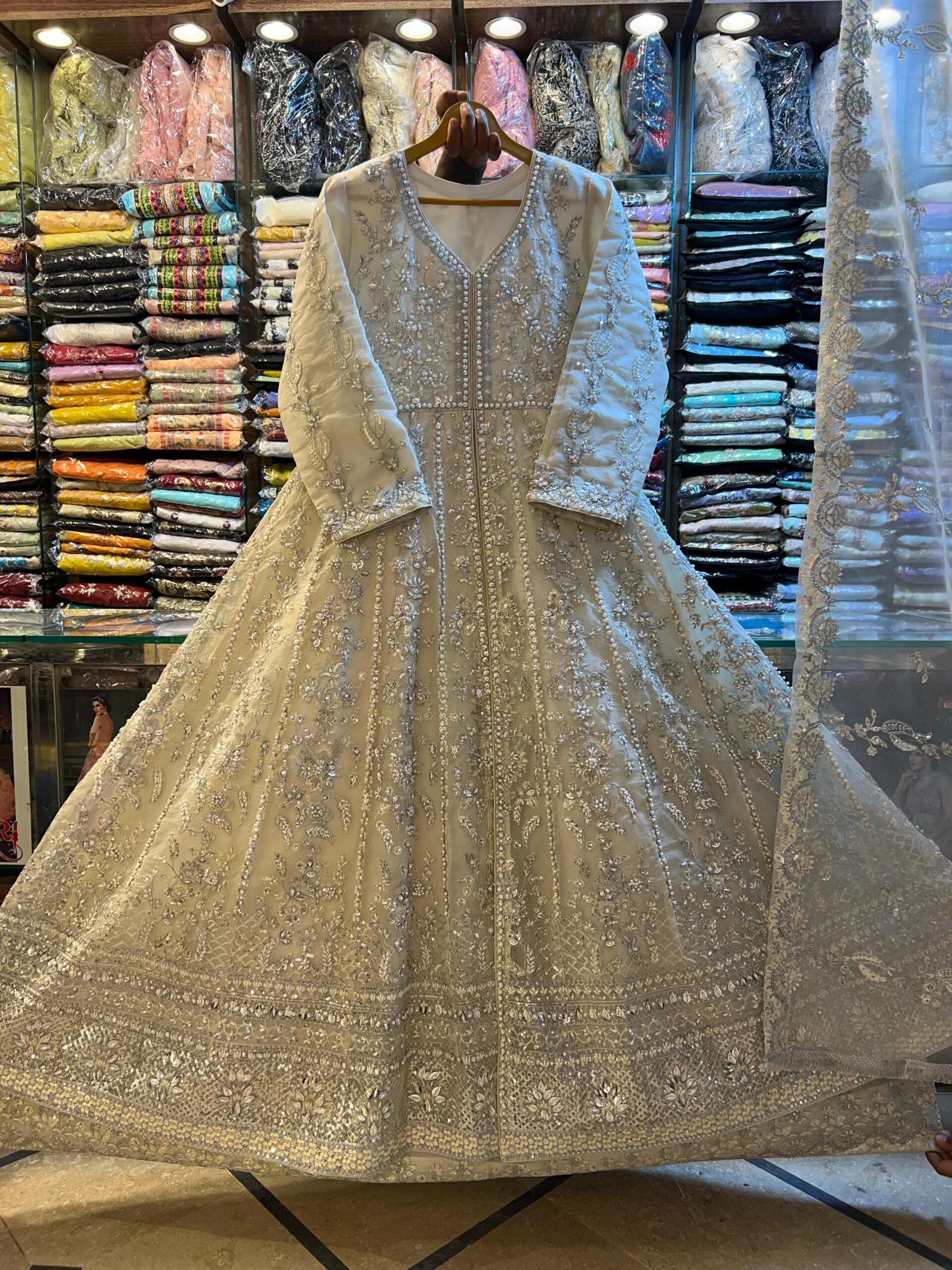 green bridal anarkali dress