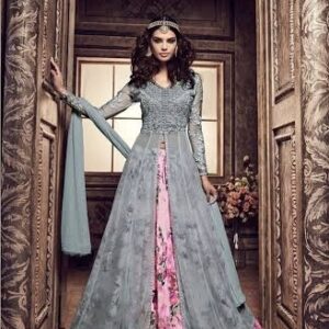 Shop All pink lahenga style anarkali with jacket