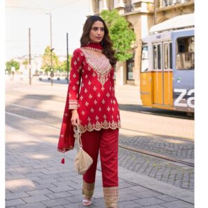 red party wear salwar suit