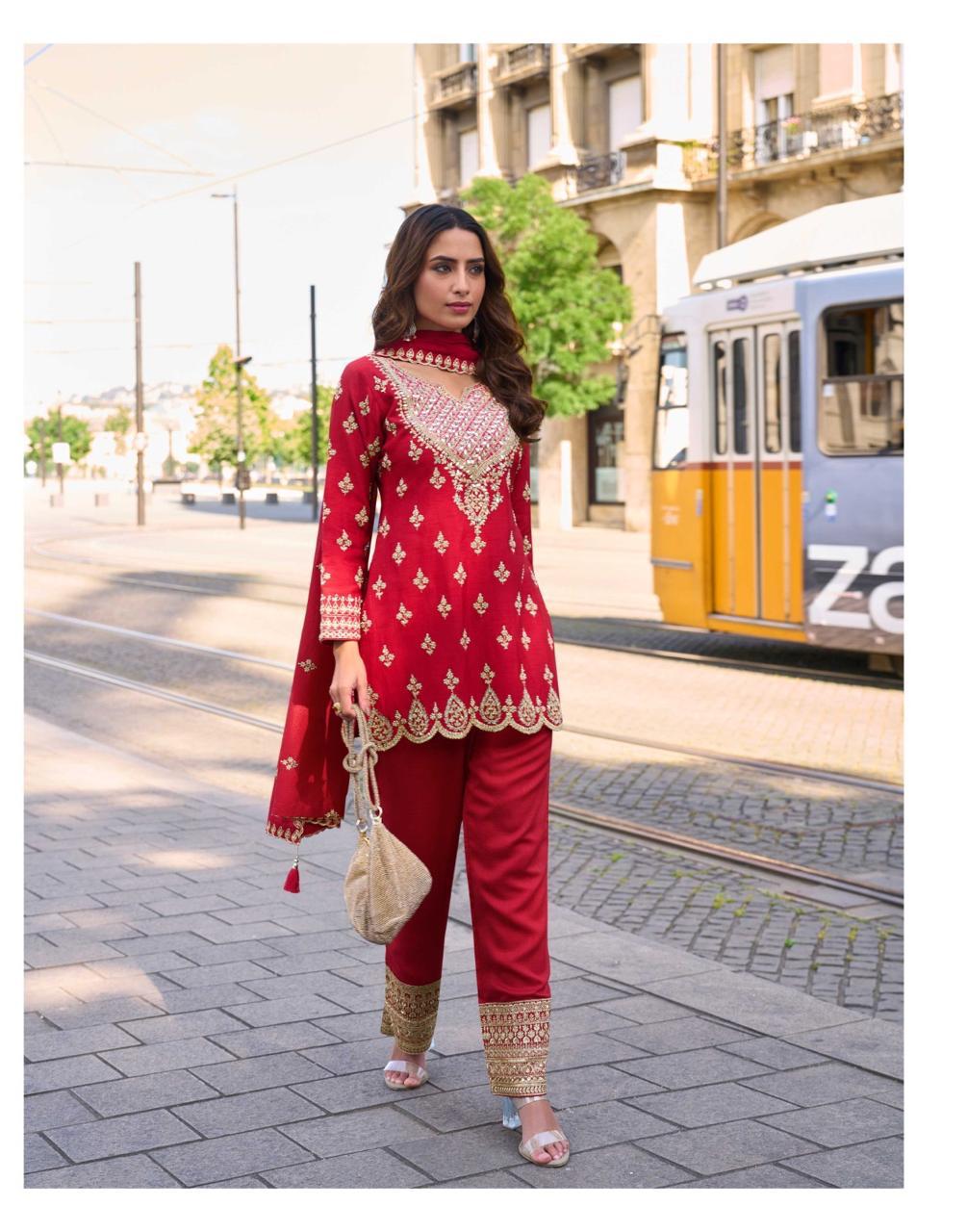 red party wear salwar suit