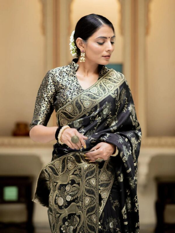 Black silk saree