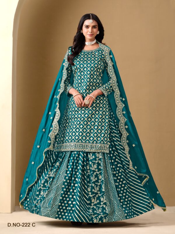 Blue lehenga with long top