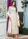 white anarkali dress