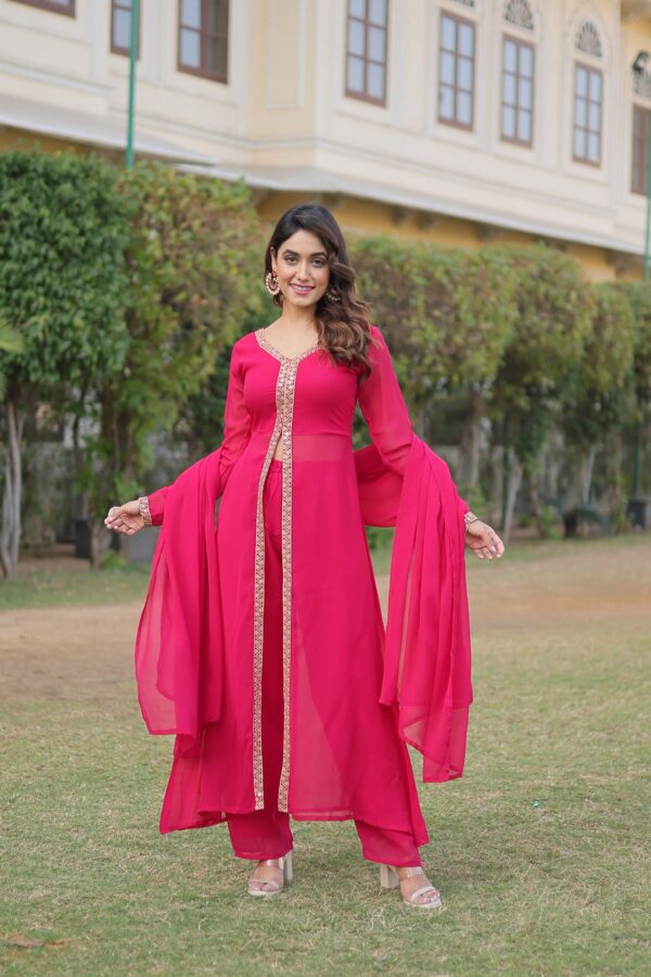kurti with pant and dupatta set