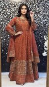orange bridal anarkali dress