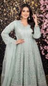 mint green anarkali party wear dress