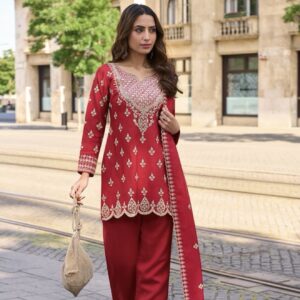 red party wear salwar suit