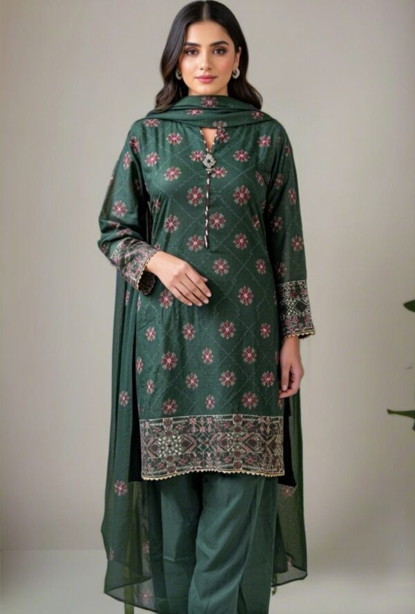 Green soft khadi salwar kameez