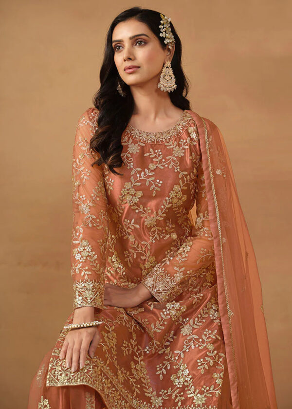 orange sharara party suit