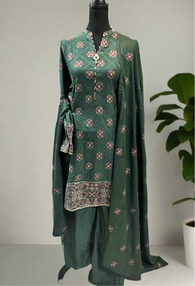 orange fully embroidered gharara suit