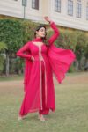 pink lahenga style anarkali with jacket