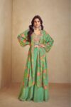 green indowestern party wear suit