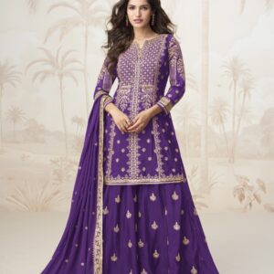 green chiffon embroidered gharara suit (copy)