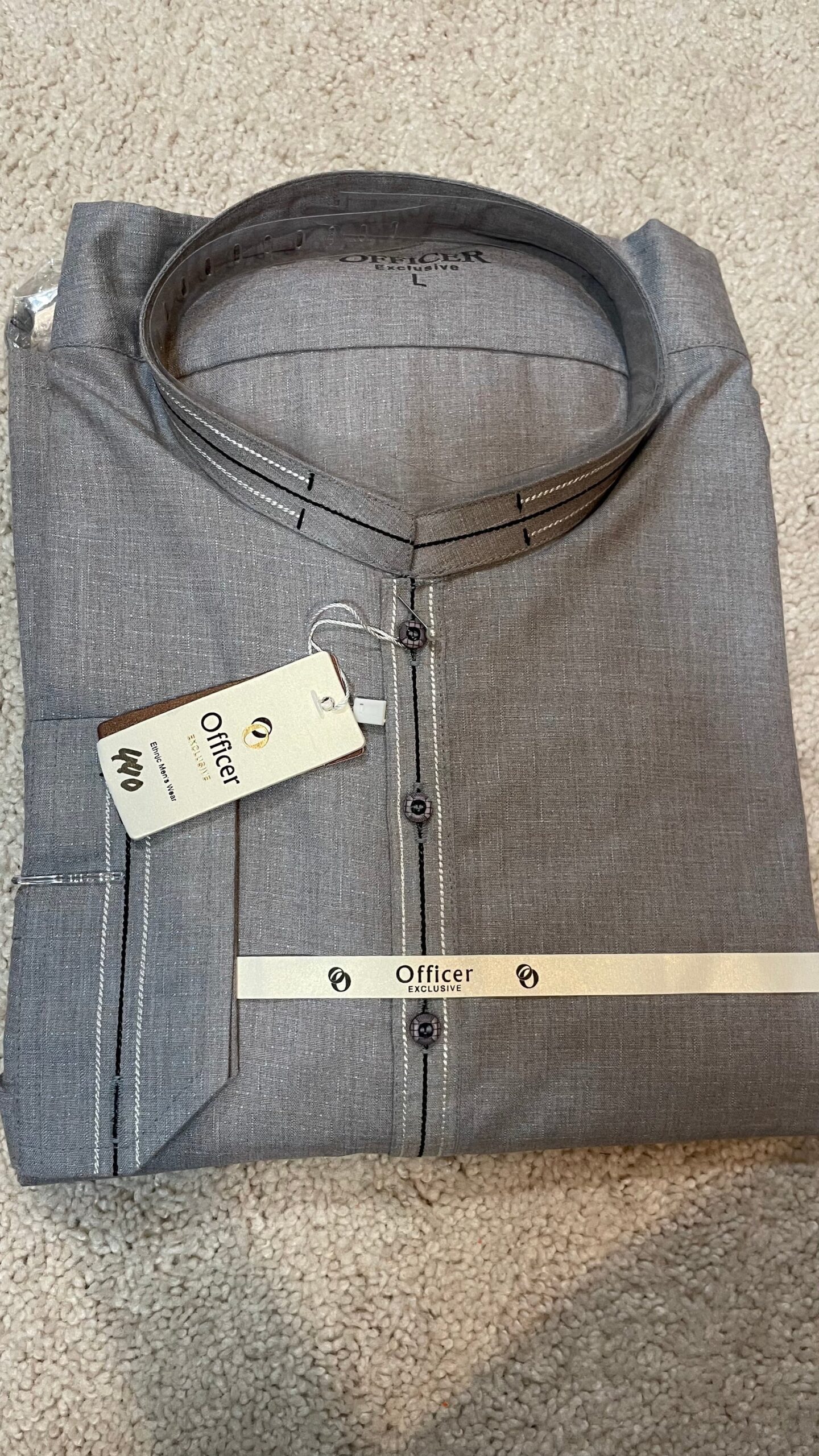 men’s grey color Kurta salwar