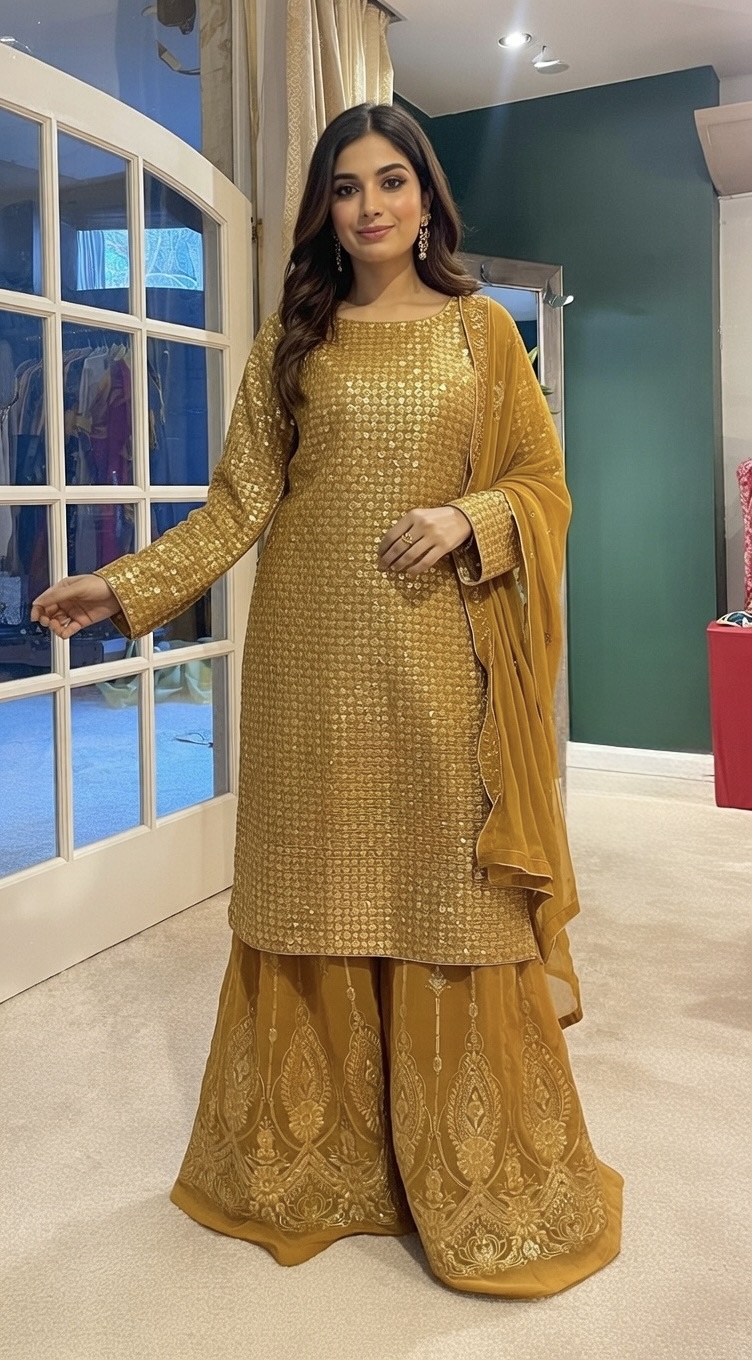 Golden sequins palazzo