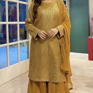 Shop All Golden Sequins embroidered stones shahara suit