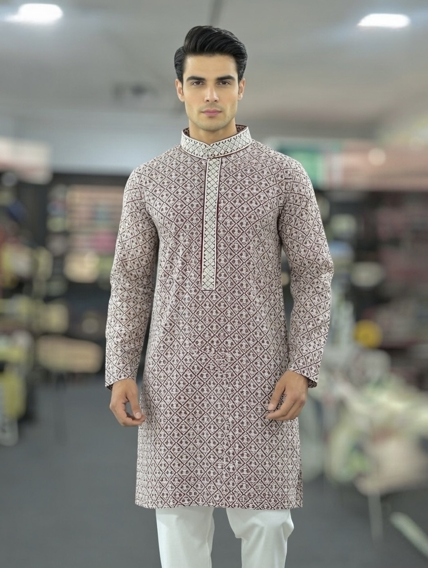 maroon chikankari lacknowi kurta pajama maroon chikankari lacknowi kurta pajama