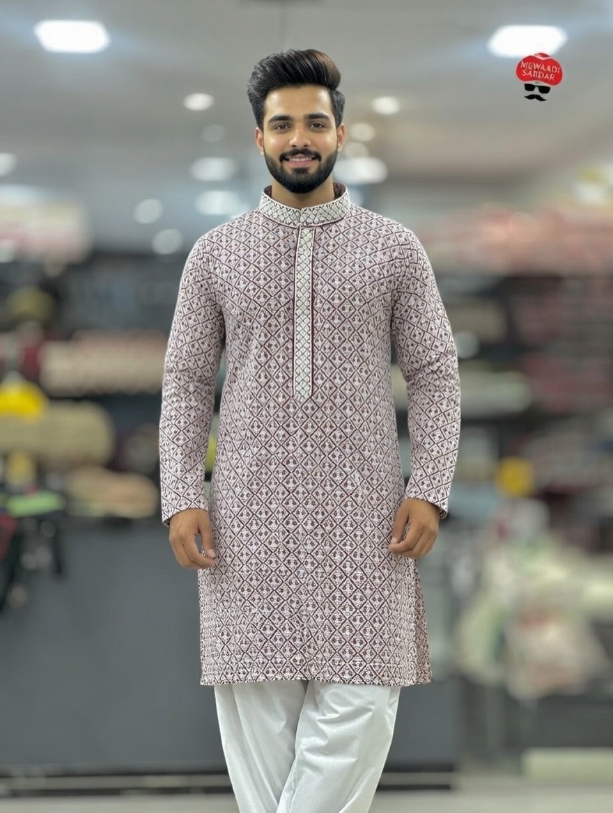 maroon chikankari lacknowi kurta pajama maroon chikankari lacknowi kurta pajama
