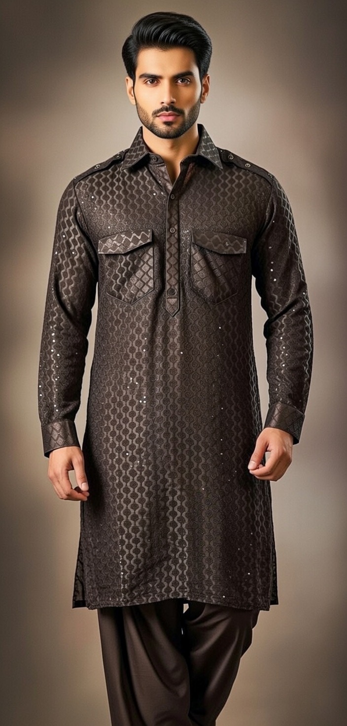 black chickenkari pathani suit black chickenkari pathani suit