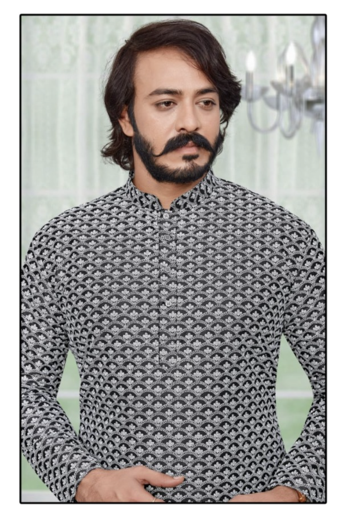 Black kurta pajama Black and white kurta pajama