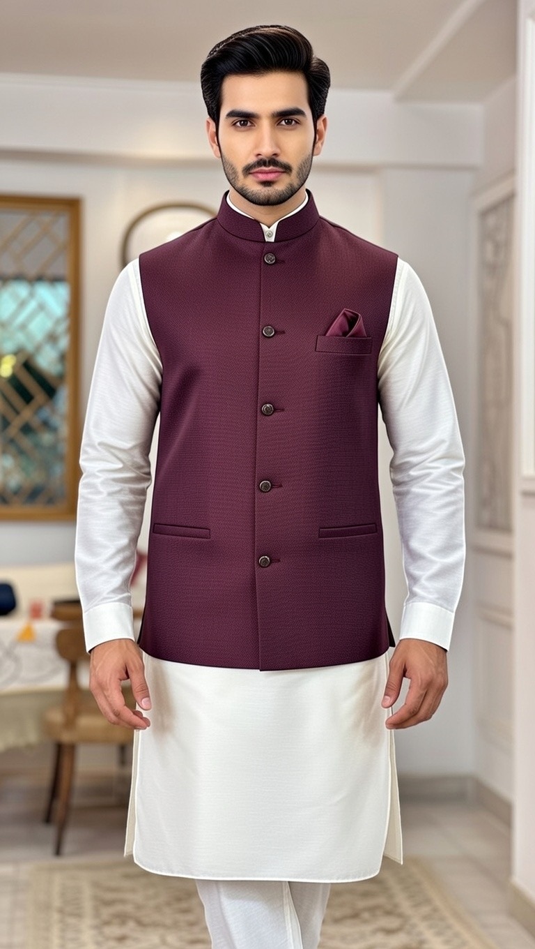 black rayon kurta pajama with waist coat black rayon kurta pajama with waist coat