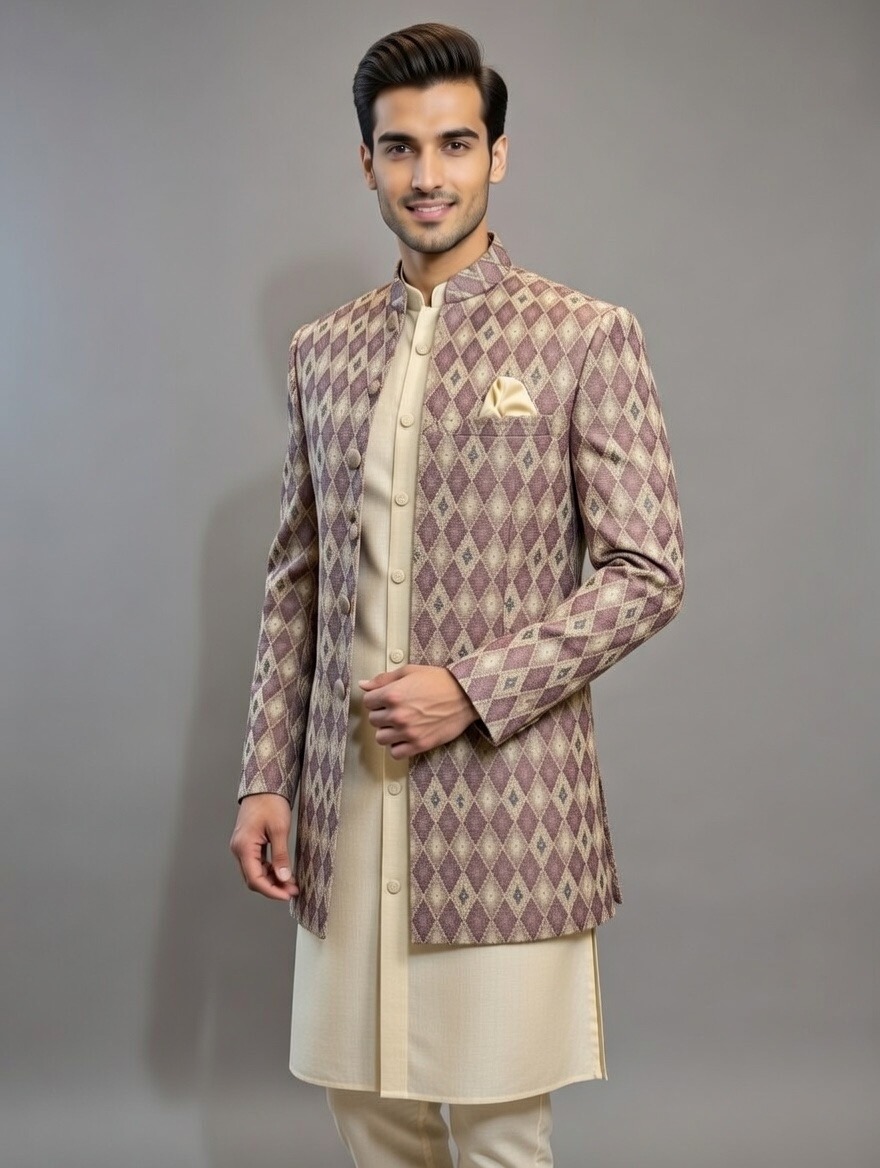 jacquard indowestern suit jacquard indowestern suit