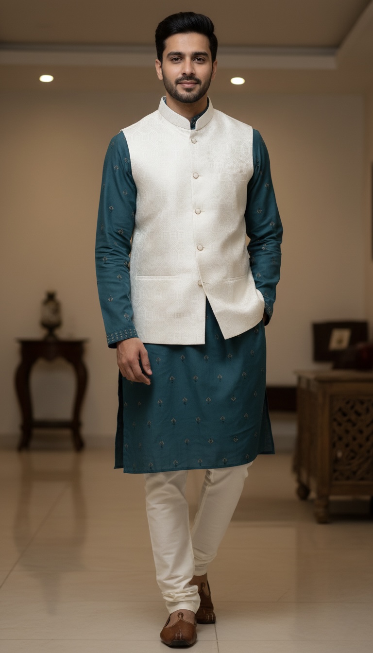 blue silk embroidered kurta pajama blue silk embroidered kurta pajama