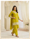 lime green embroidered salwar kameez suit