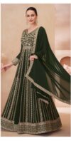 Green Gold Embroidered Gown
